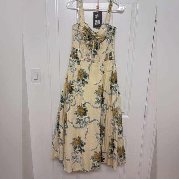 House of CB Rosalee Yellow Floral Dress - threedaughtersproperties.com